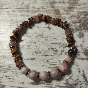 Браслет из яшмы и тигрового глаза