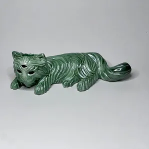 Курительная трубка ручной работы Трехглазый кот Зеленый металлик