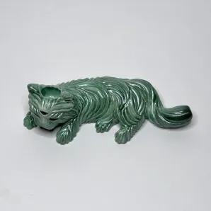 Курительная трубка ручной работы Трехглазый кот Зеленый металлик