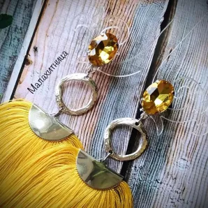 Клипсы-серьги с кисточками «Слезы солнца»