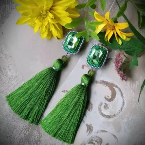 Клипсы "Роскошь зеленого"