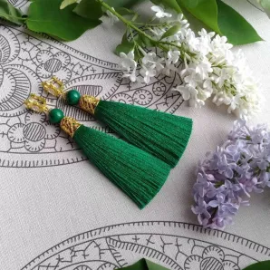 Серьги-кисти "Хозяйка летнего лета"