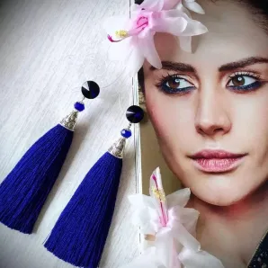 Серьги-кисти "Любовь и море"