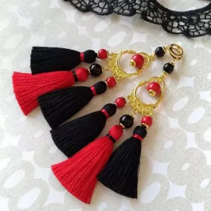 Серьги-кисти "Последний ход королевы"