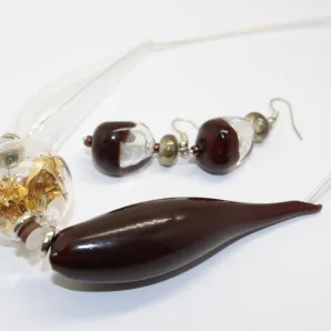 Комплект украшений Золото в шоколаде колье и серьги