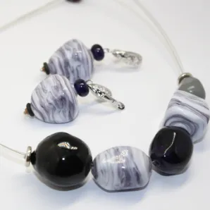 Комплект украшений "Серая дымка"