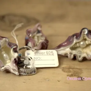 Комплект украшений "Зов океана" муранское стекло