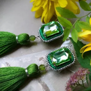 Клипсы "Роскошь зеленого"