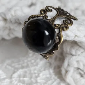 Кольцо с тигрово-соколиным глазом