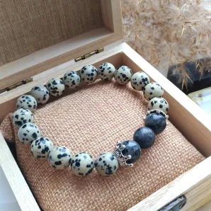 ​Мужской браслет с яшмой и лабродором