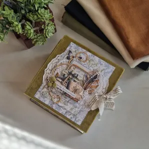 Фотоальбом ручной работы на 30 фотографий в подарочной упаковке с открыткой