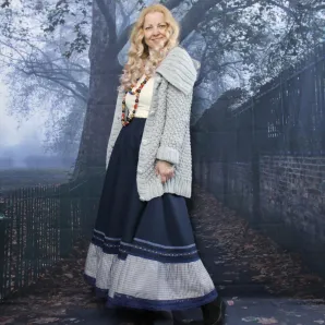 Юбка из полушерсти в стиле бохо. Юбка на осень-весну