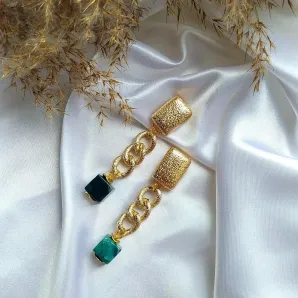 Клипсы с агатами "Твоя удача"