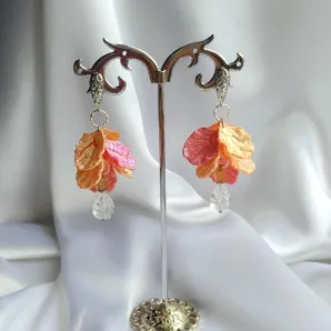 Серьги с хрусталем "Жаркие росы"