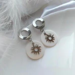 Серьги с перламутром "Солнечное затмение"