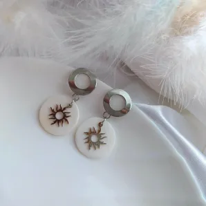 Серьги с перламутром "Солнечное затмение"