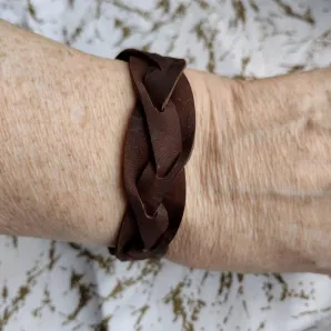 Браслет кожаный плетеный унисекс