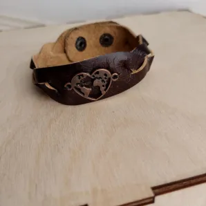 Браслет из натуральной кожи комбинированная косичка