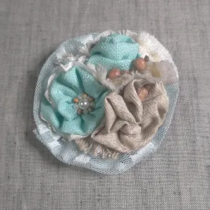 Текстильная брошь, бохо стиль.