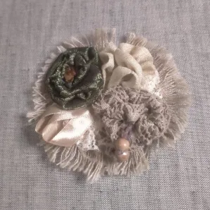 Текстильная брошь, бохо стиль.