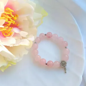 Женский браслет из розового кварца