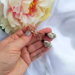 Серьги из ортоклаза и агата "Слуги Амура"