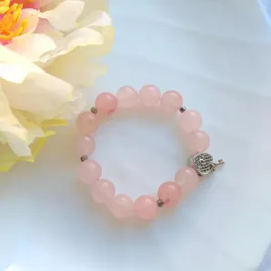 Женский браслет из розового кварца