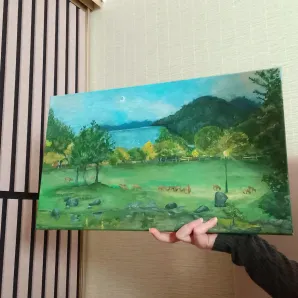 Картина ручной работы "Желтый вечер"