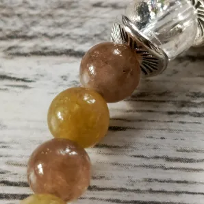 Браслет из оливина с хрусталем