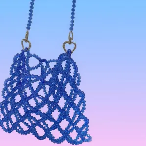 Сумка женская "Авоська" из бусин