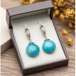 Сережки из амазонита