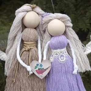 Кукла интерьерная макраме