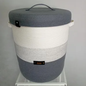 Корзина из хлопкового шнура ручной работы