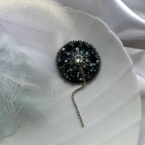 Брошь Одуванчик чёрный