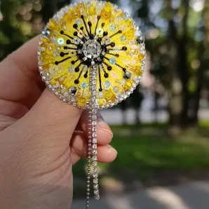Брошь Одуванчик желтый