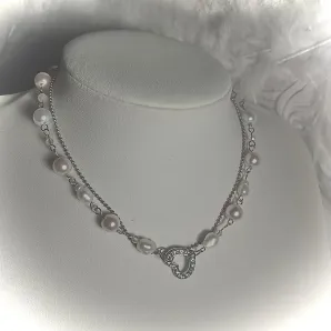 жемчужное ожерелье с сердцем