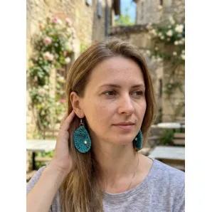 Сережки вязаные улитки