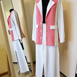 Вязаный костюм из хлопка брючный