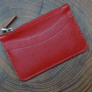 Картхолдер на молнии из натуральной кожи, ручная работа