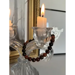 Браслет из махагонового обсидиана и золотого песчаника