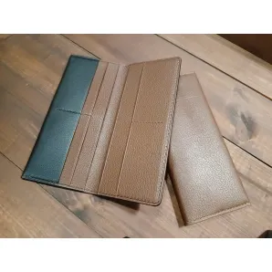 Кошелек из натуральной кожи, ручной работы, бифолд-лонгер