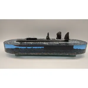 Подводная лодка 949А "Антей" на фоне скал "Три брата"