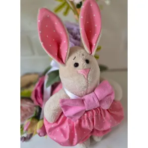 Игрушка Весенний кролик розовый