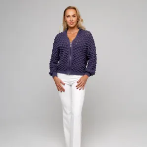 Бомбер вязаный ручной работы