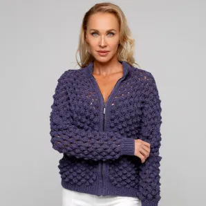 Бомбер вязаный ручной работы