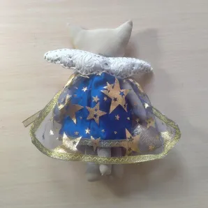 текстильная кукла Спящий ангел котенок