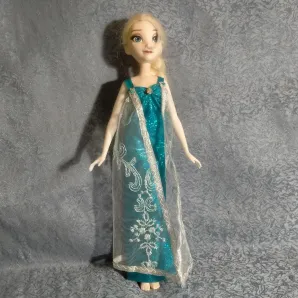 одежда, платье для куклы Эльзы из мультфильма "Холодное сердце"