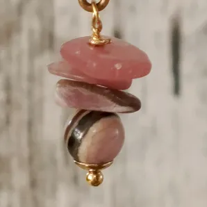 Серьги с родохрозитом