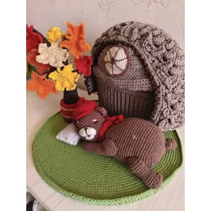 Вязаный детский органайзер Мишка