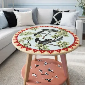 Стол журнальный, ручная роспись